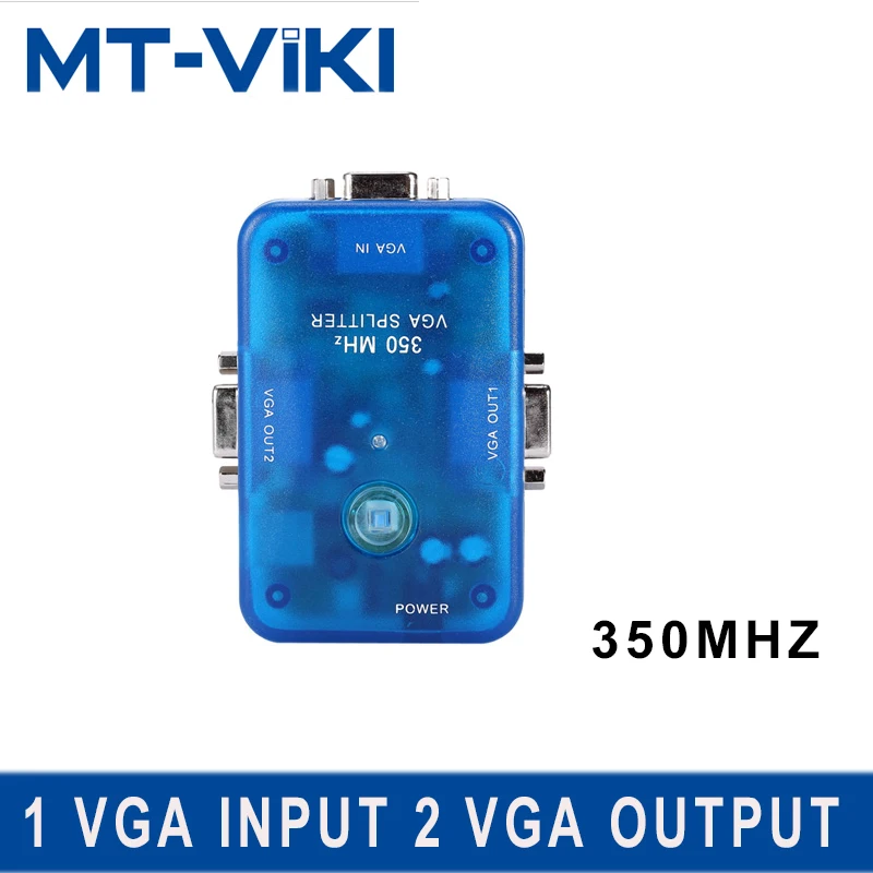 

MT-VIKI VGA Video Splitter Distributor 1 input to 2 Output support widescreen LCD Monitors MT-3502-A