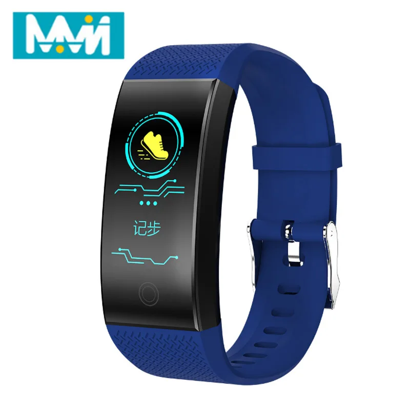 QW18 смарт-браслет спортивные Смарт-часы спортивный шаг фитнес-трекер для измерения сердечного ритма мужской смарт-браслет измерение в реальном времени смарт - Цвет: Синий