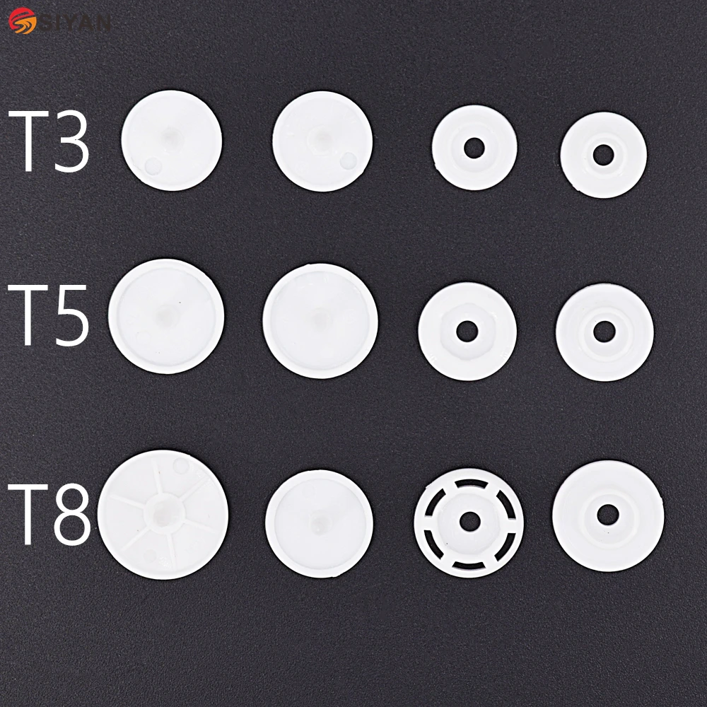 100 наборов KAM T3 T5 T8 круглые пластиковые застежки для пуговиц, стеганное одеяло, простыня, кнопки для одежды, аксессуары для детской одежды, зажимы