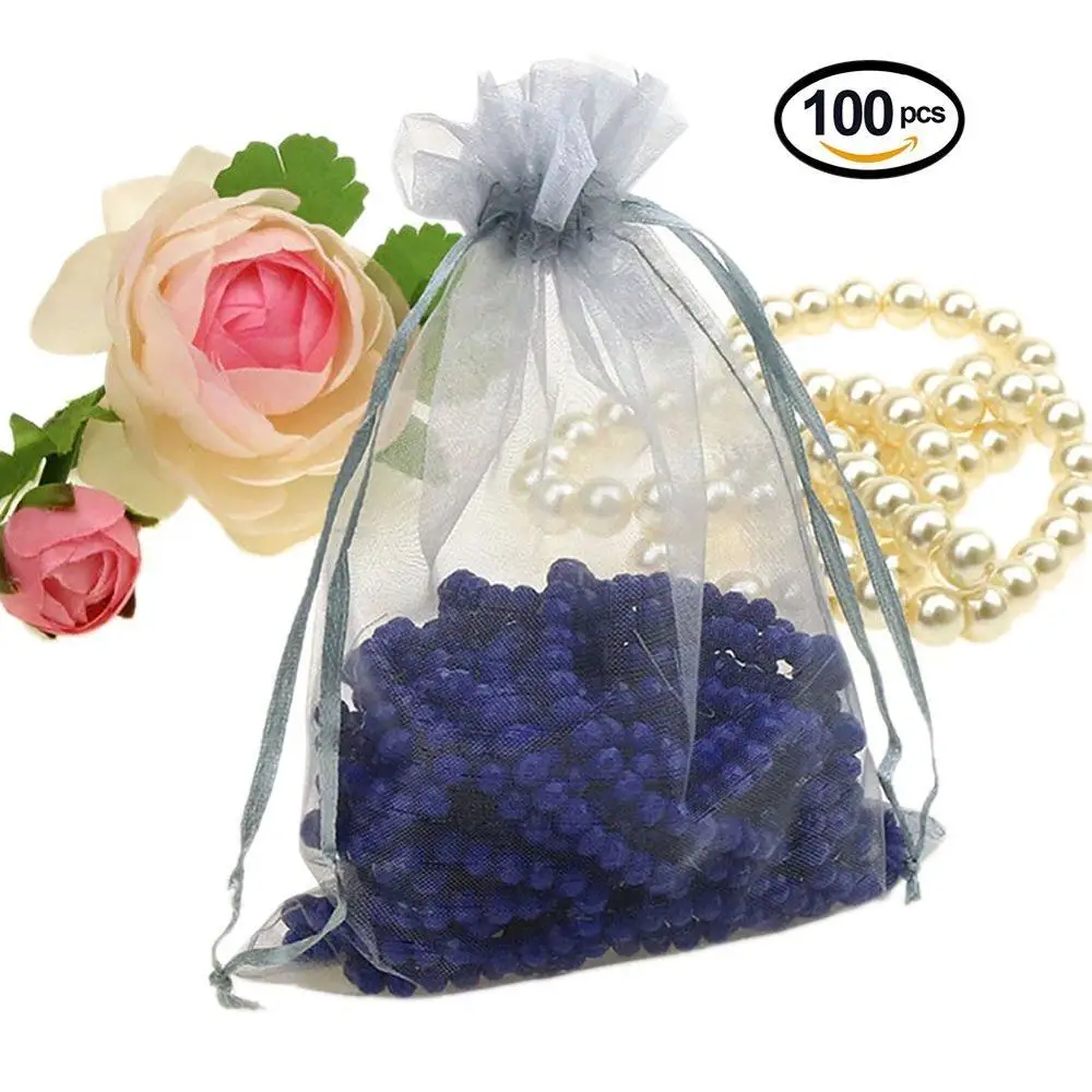 100 шт 7x9 см Премиум органзы Свадебные любимые сумки подарок мини ювелирные изделия сумки Чистая Пряжа мешок 19 цветов можно выбрать - Цвет: 15