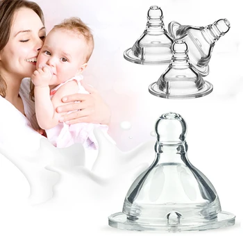 

Silicone Baby Nipple-suckers Pacifier Newborn Bottle Nipple Wide Caliber Breast Nipple Baby Infant Wide Mouth Bottle