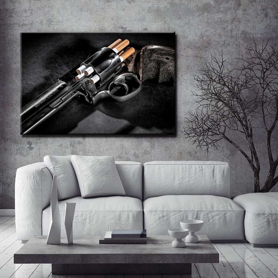 Revolver Weapon Gun Cigarette Wall Art Home Decor Frame Canvas Pictures HD Prints Gun Pistol Paintings Boy Teen Bedroom Posters Revolver Weapon Gun Cigarette Wall Art Home Decor Frame Canvas Pictures HD Prints Gun Pistol Paintings Boy Teen Bedroom Posters
