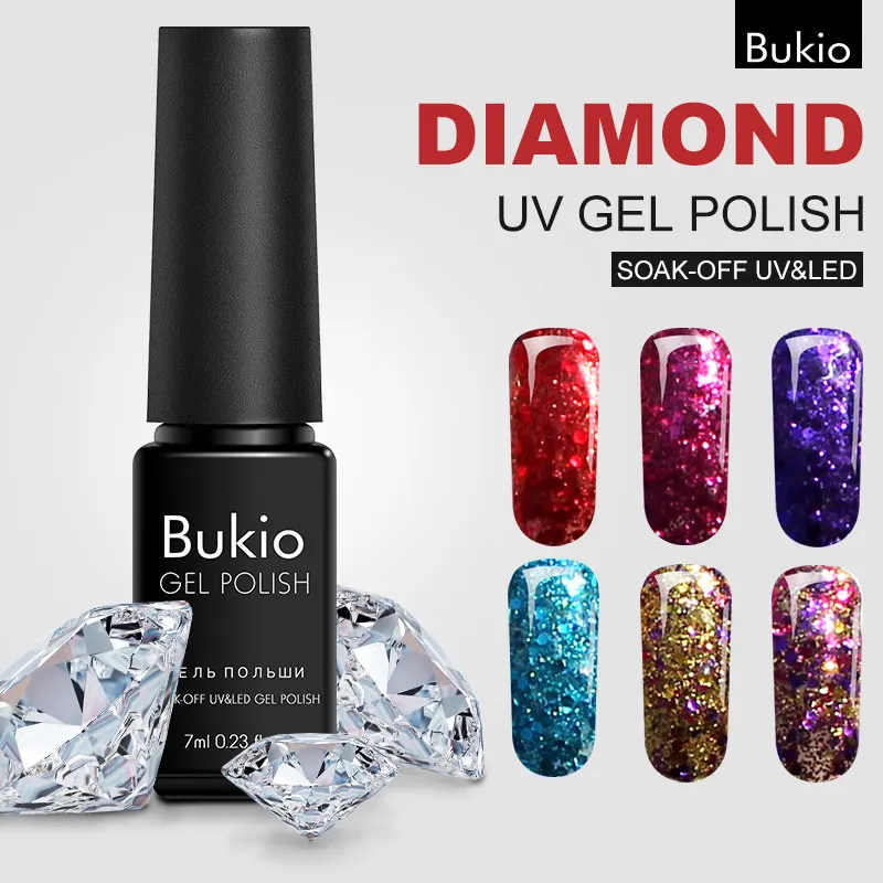 Bukio Hybrid Varnishes 3D Diamond Gel Nail Polish Sale Design for Nails