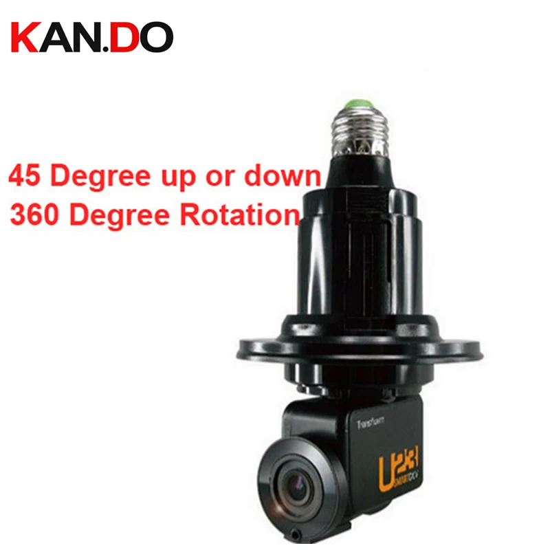 

360deg rotation IP Camera Wifi Remote Control/Phone Control Mini Camcorder tilt function camera E27 Lamp Holder Powerded
