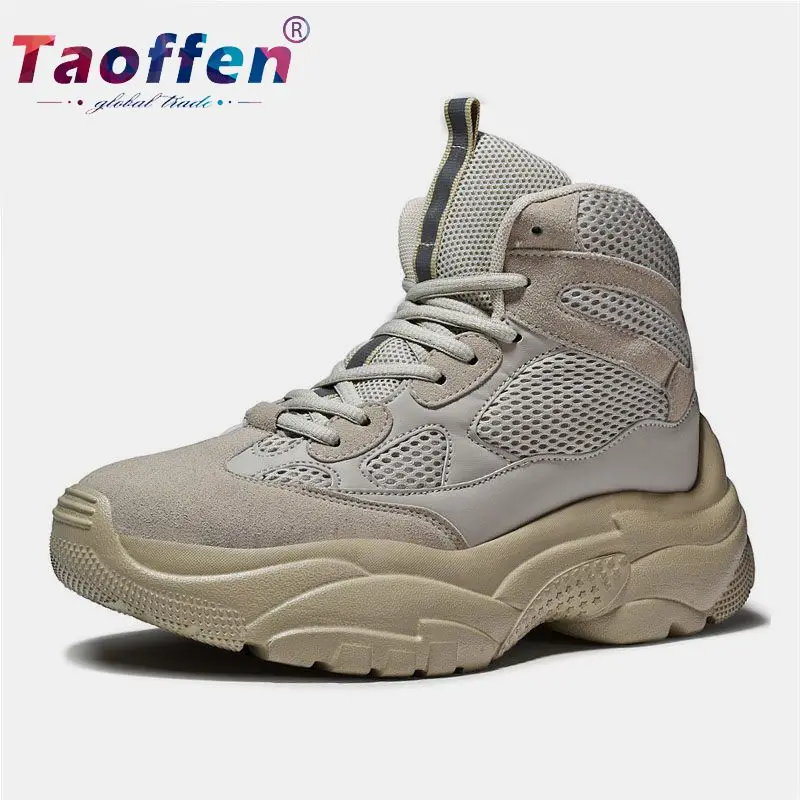 

Taoffen Running Shoes Men Hot Patchwork Lace Up Sneakers Male Sport Shoes High Top Thick Bottom Cushion Trainer Size 39-44