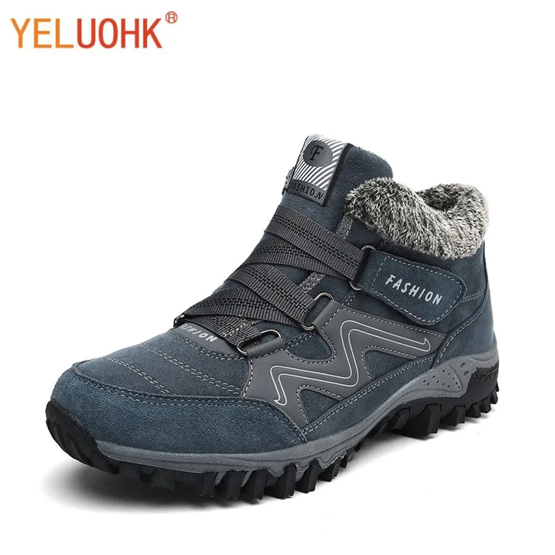 Meilleur 38 46 Chaussures de sécurité En Peluche Chaud Hiver Hommes Bottes Anti dérapage Bottes D hiver Hommes Grande Taille Haute Qualité