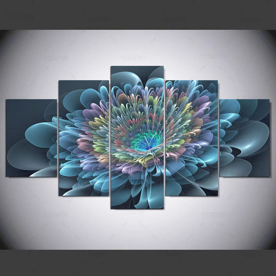 5 Pcs flowers Canvas Wall Art Picture Home Decoration Living Room ...