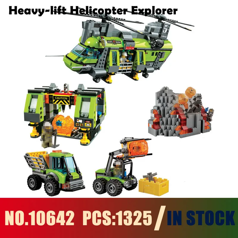 

Models building toy 10642 1325PCS City Heavy-lift Helicopter Explorer Building Blocks Compatible with lego 60125 toys & hobbies