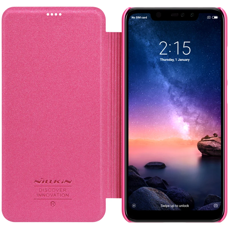 Чехол NILLKIN для Xiaomi Redmi Note 6 Pro роскошный кожаный чехол книжка с блестками телефона