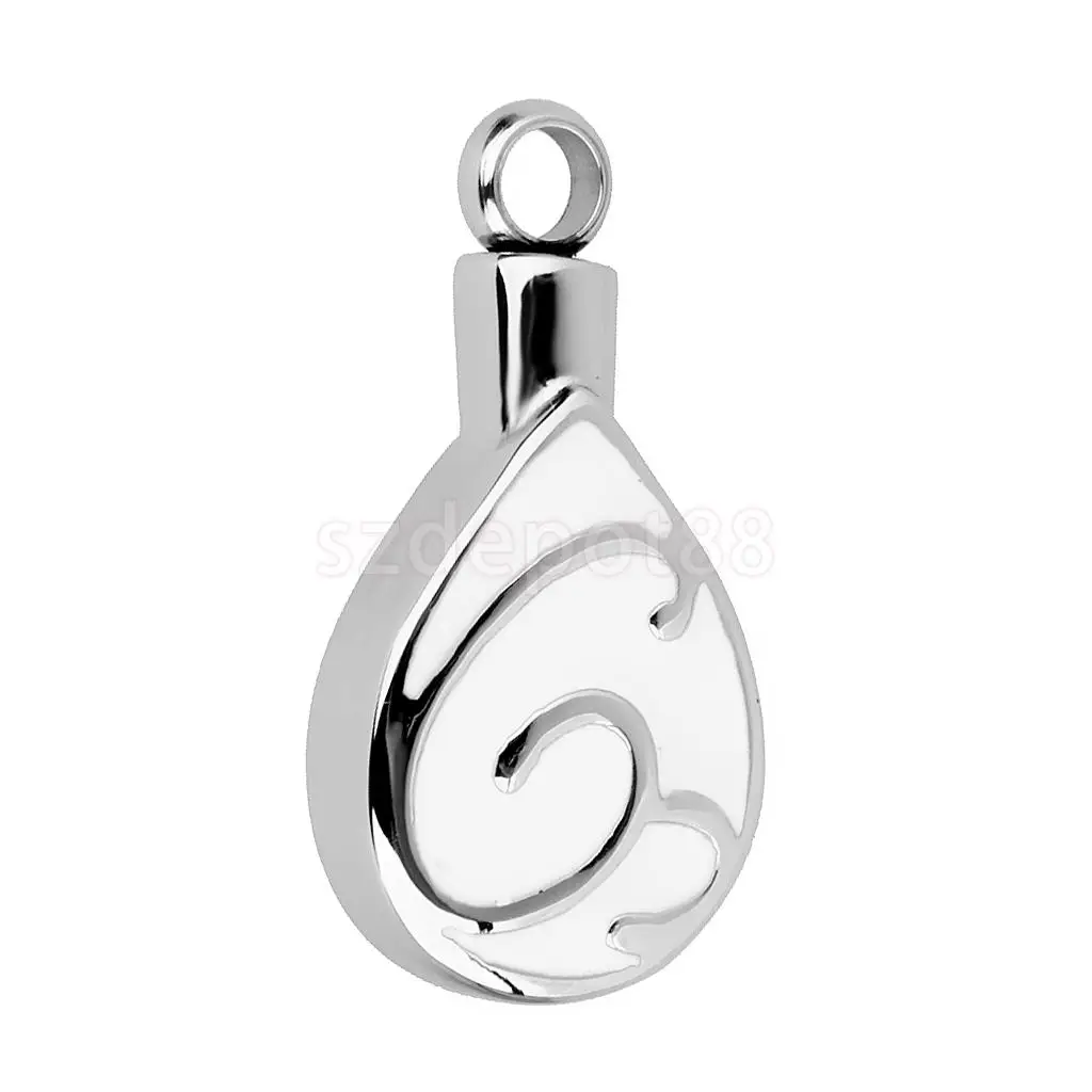 

Stainless Water Droplet Cremation Keepsake Memorial Ash Urn Pendant Necklace