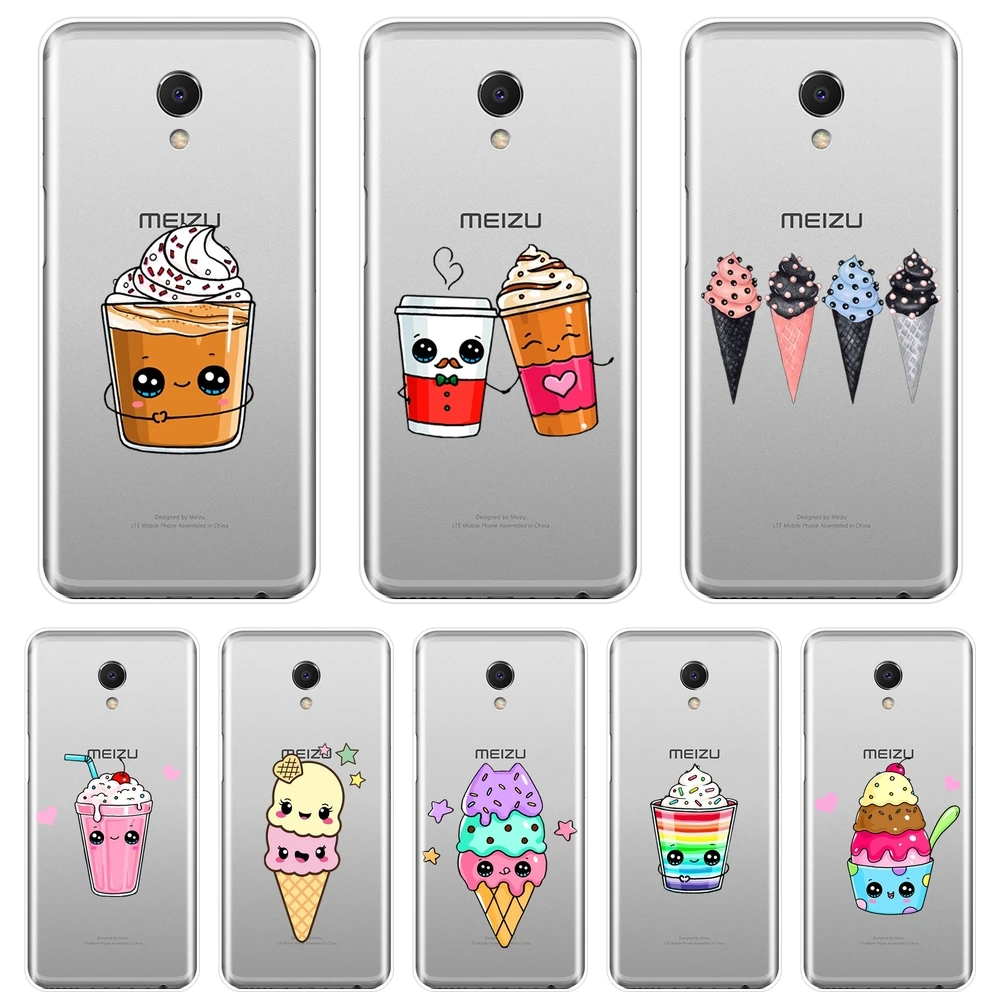 

Soft Phone Case Silicone For Meizu M6 M6S M6T M5 M5C M5S M3 M3S M2 Funny Ice Cream Drink Back Cover For Meizu M6 M5 M3 M2 Note