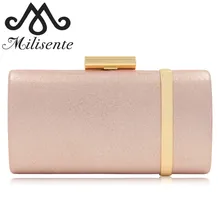 Milisente, Женская одноцветная Сумочка, золотая металлическая застёжка, женская вечерняя сумочка, простой элегантный дизайн, женский клатч, сумки на плечо, Свадебный Кошелек