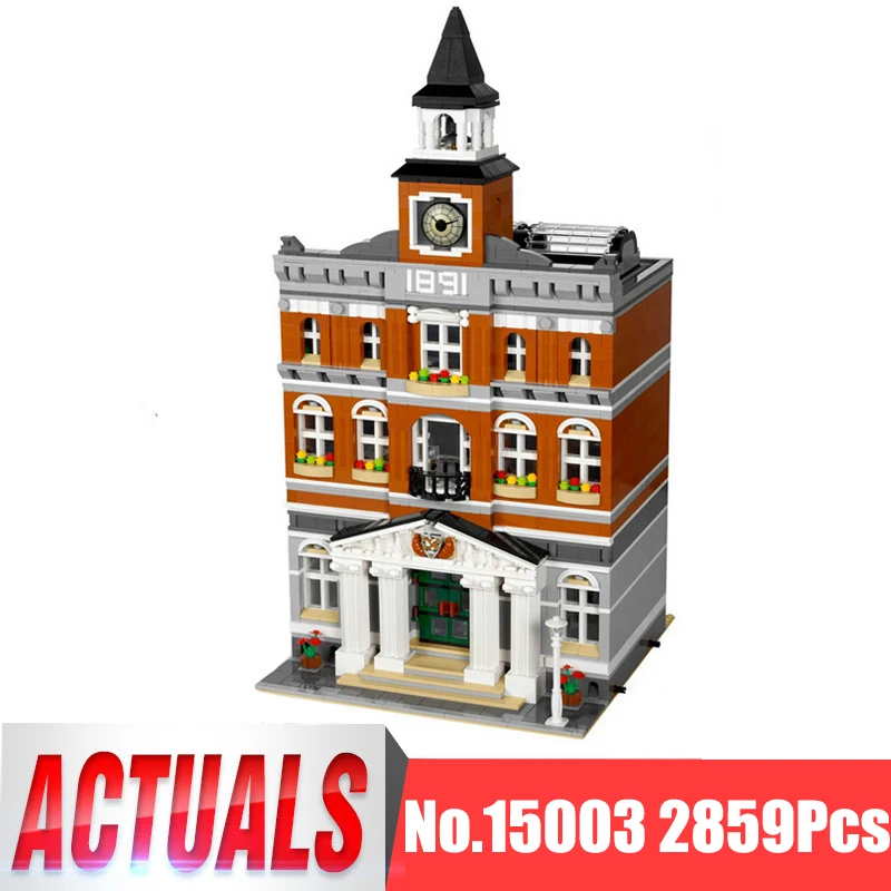 

Lepin City Street Figures 15003 2859Pcs The Town Hall Model Building Kit Blocks Bricks Educational Kid Toy Compatible With 10224