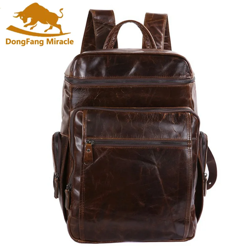 Брендовый мужской рюкзак из натуральной воловьей кожи, рюкзак для путешествий из натуральной кожи, школьная сумка на выходные, сумка для сна