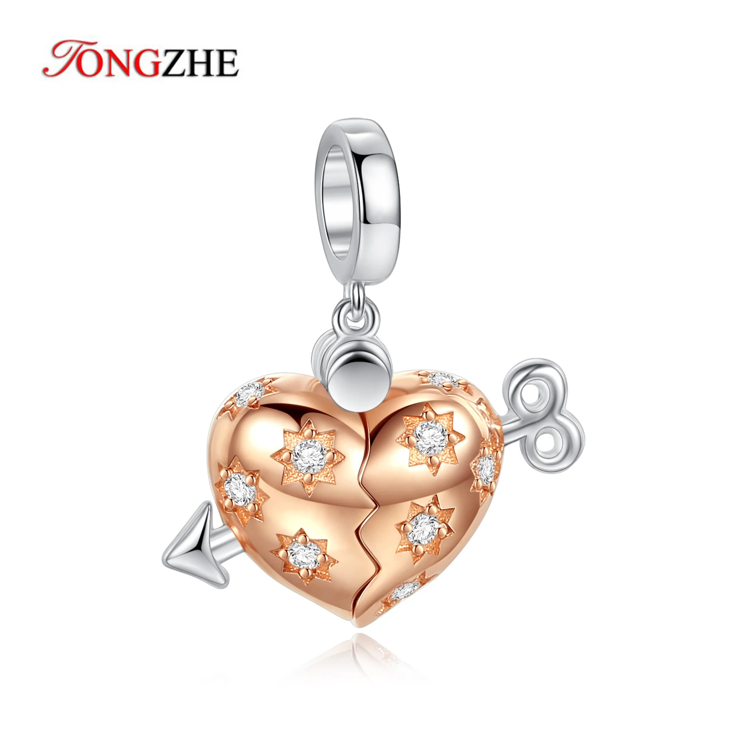 

TONGZHE Cute Heart Charms for Jewelry Making 925 Sterling Silver Pendant Floating Charms For Living Lockets Fit Pandora Bracelet