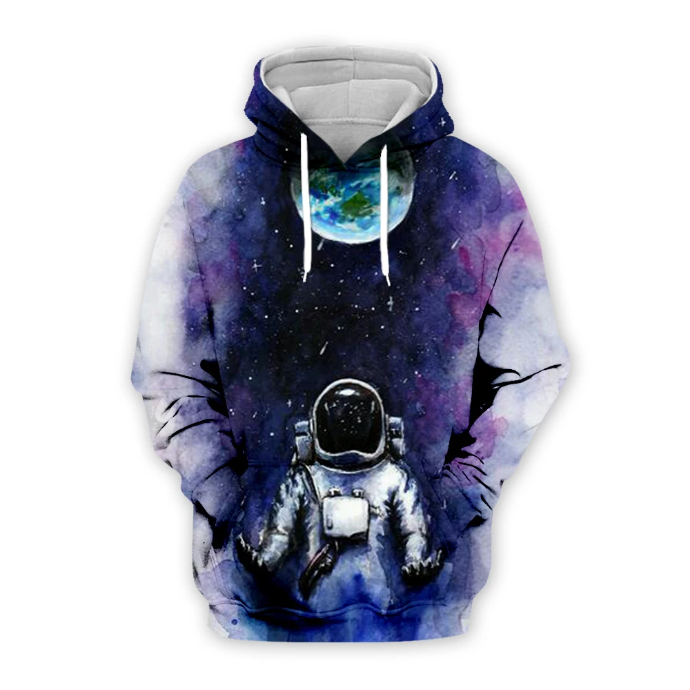 

Space Astronauts 3D Hoodies Men's Tops Galaxy Printing fashion sweatshirts Funny Tracksuit Hoody autumn Hipster Tops Dropship