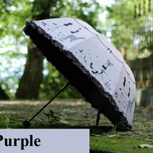 Супер анти-УФ Защита от солнца зонтик высокий каблук 3 складные зонты дождя зонты