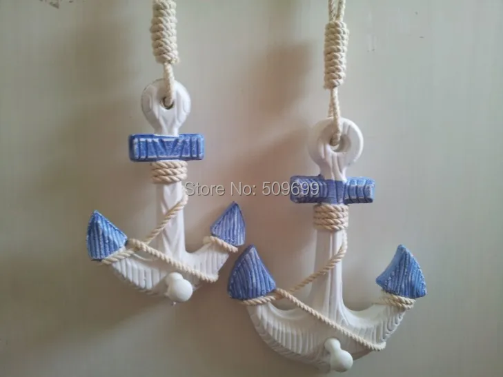 

Mediterranean decor anchor retro style wooden towel hooks wall decoration hanger- free shipping
