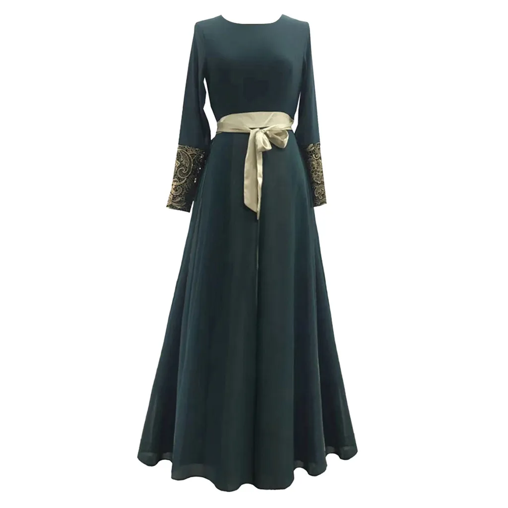 Мусульманское длинное платье для девочки, длинные халаты abaya, тюнинговое платье макси, длинные халаты abaya, туника, Belt_3.29