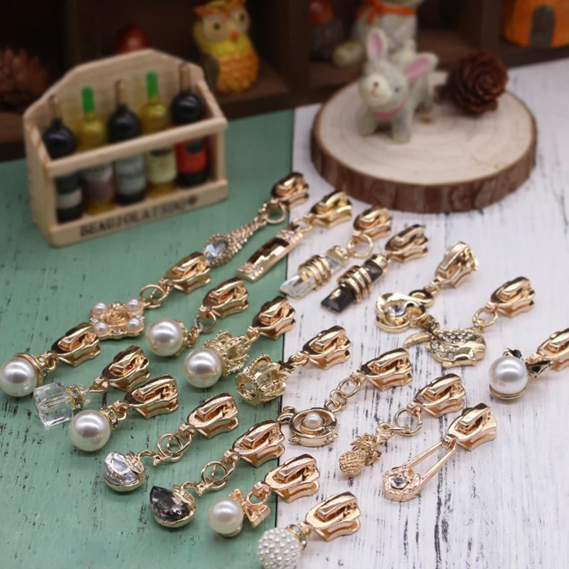 1PCS 5# Pearl Zipper Slider Puller Head For Metal Zip Repair Kit Closure Bags Suitcase Clothing Sew Accessories P062