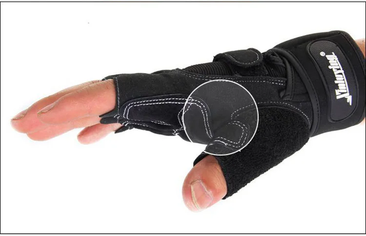 Free Shipping Gym Body Building Training Fitness Gloves Sports Weight lifting Workout Exercise Antiskid Cycling Long Wrist Wrap