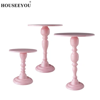 

Europe Pink Cake Stand Wedding Cupcake Table Decorating Party Metal Dessert Display Stand Cosmetic Storage Tray Serving Trays