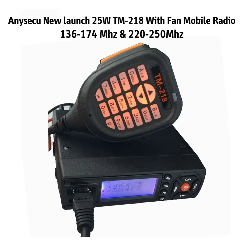 Новейшая версия черный миниатюрный переносной радиоприемник TM-218 25W Выход Мощность VHF/UHF 136-174 & 220-250 Любительское радио МГц для автомобилей