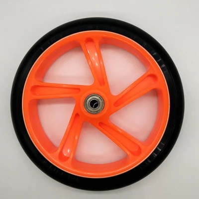 Колеса скутера 200 мм PU Высокое качество колеса Толщина 30 мм ABEC-7 подшипник - Цвет: orange hub
