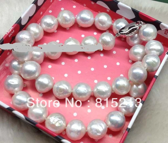 

FREE SHIPPING>@@> N780 Natural Pearl Big 11-12mm near round KASUMI Pearl Necklace