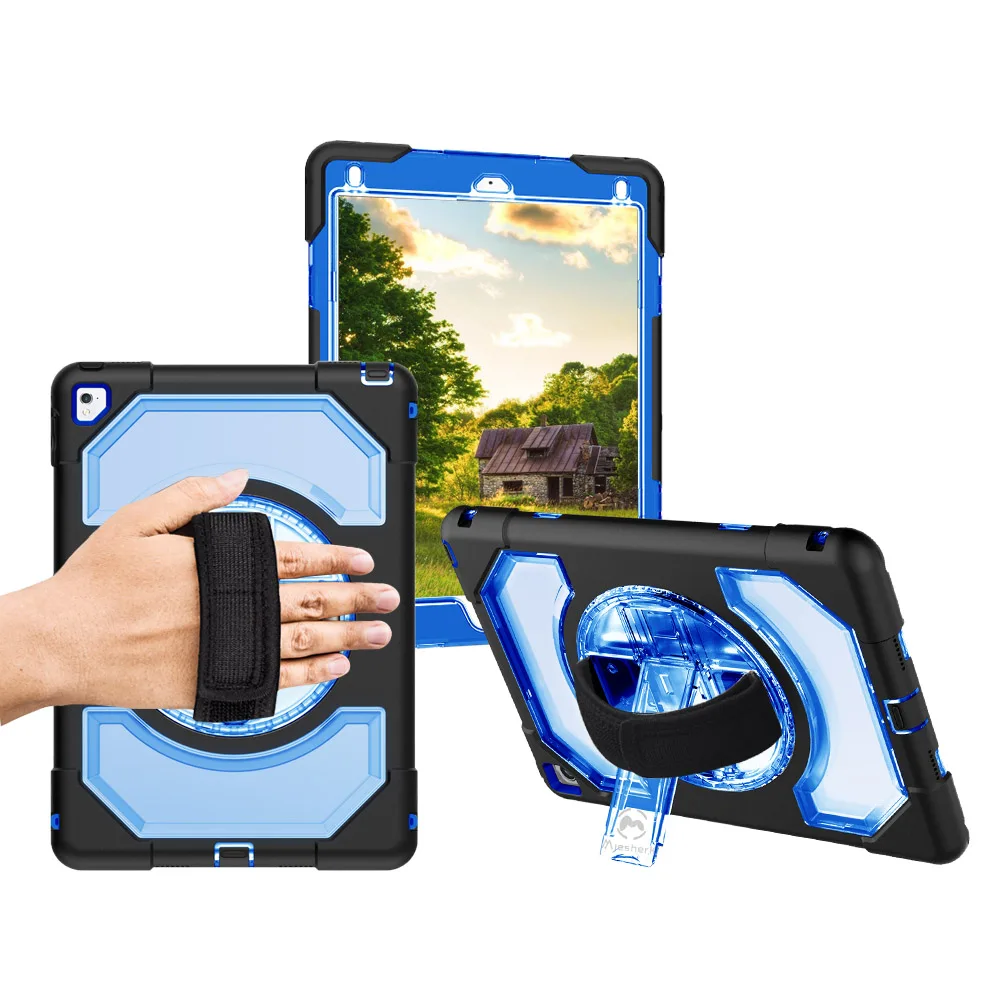 

Miesherk Case for iPad Pro 9.7 with 360 Degree Rotation Handle Universal Waterproof Hard PC+Soft Silicone Protection Cover Case