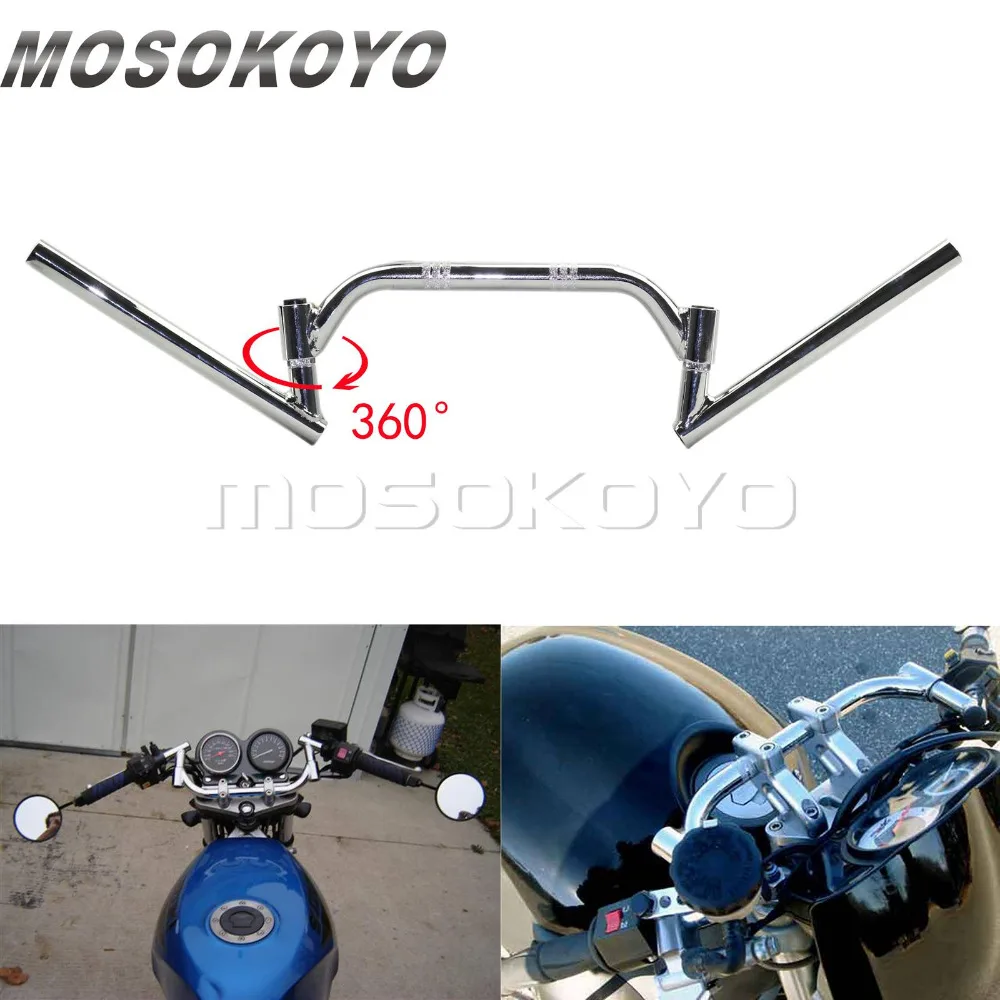 МОТОЦИКЛ хром Регулируемый 22 мм руль вращающийся 7/8 &quotрукоятки для Honda Suzuki Kawasaki