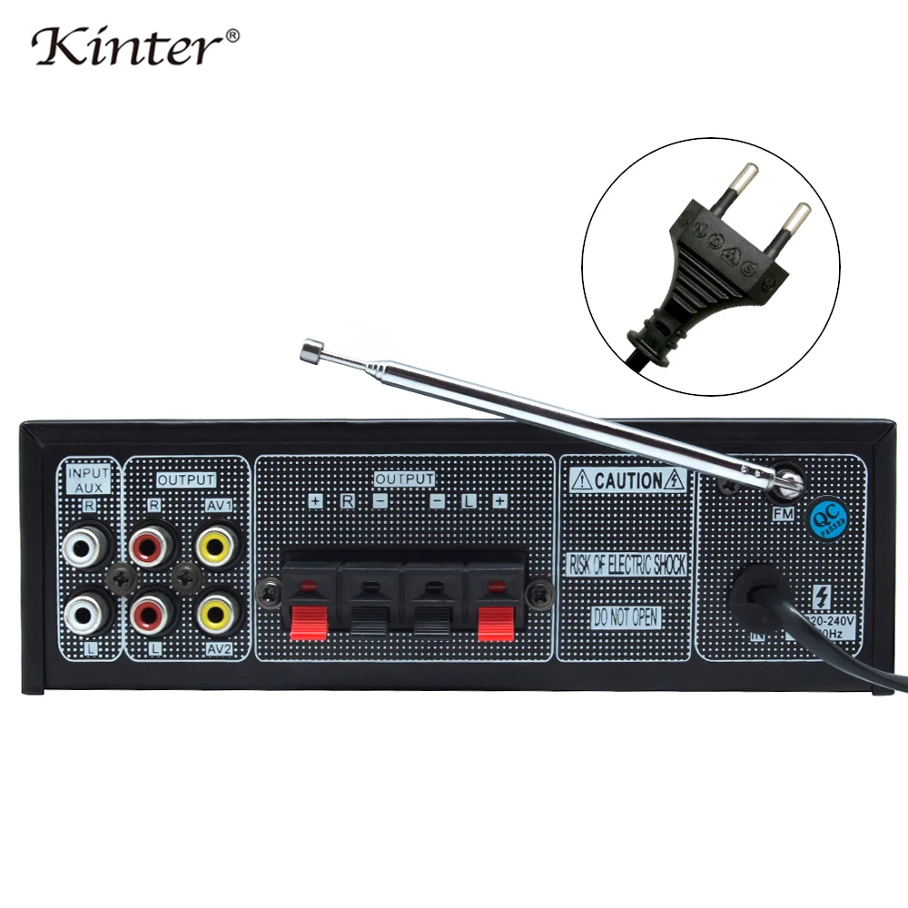 Kinter M2 караоке усилитель с USB SD AUX FM входом воспроизведение аудио и видео по