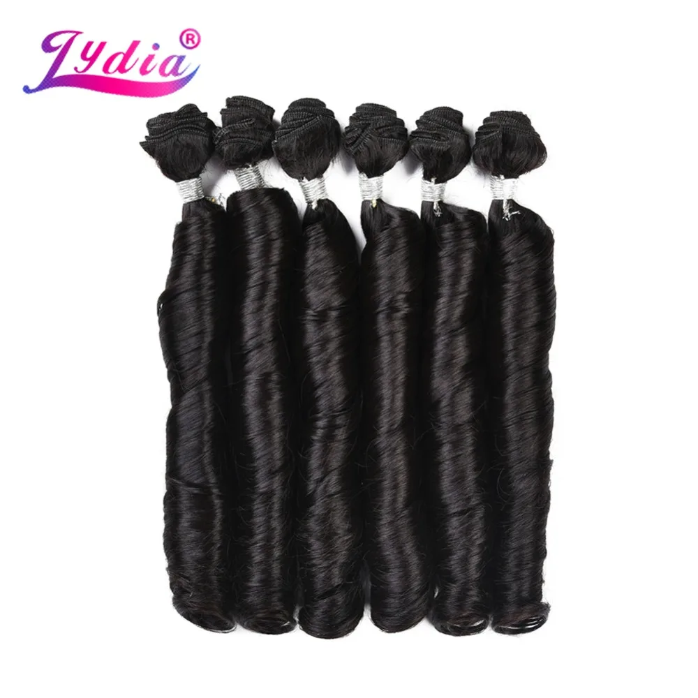 18inch Bouncy Curly Hair Heat Resistant Synthetic Hair Weave 37g/Piece Sew in Extensions Bundles 6pcs/pack