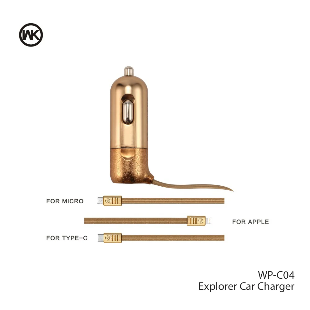 Автомобильное зарядное устройство WK DESIGN с USB портом для iPhone X 7 8 автомобильное
