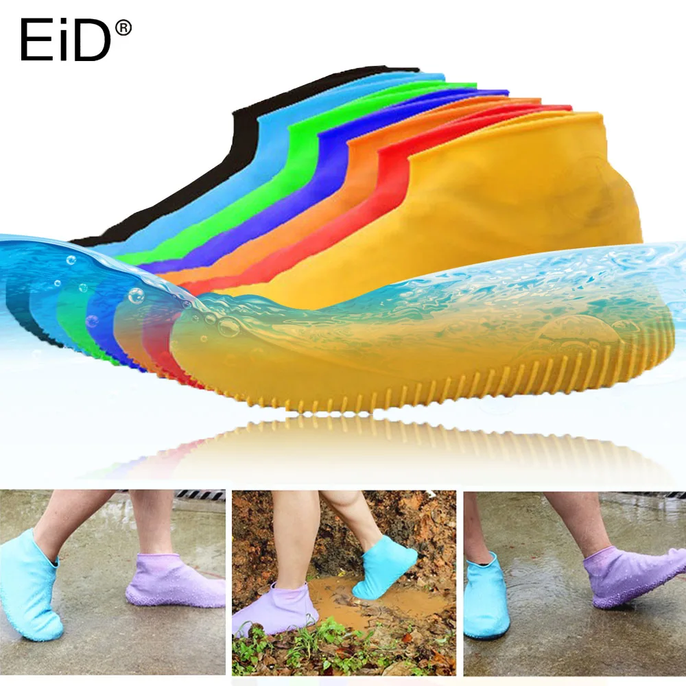 

High Quality Silicone Gel Men Women's Rain Waterproof Boots Cover Heels Boots Reusable Shoes Covers Thicker Non-slip Rain Boots