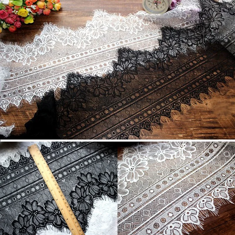

6Meters Eyelash Lace Embroidery Trim For Clothing Sewing Accessories Lace Applique French Net Lace Fabric Trimmings DIY