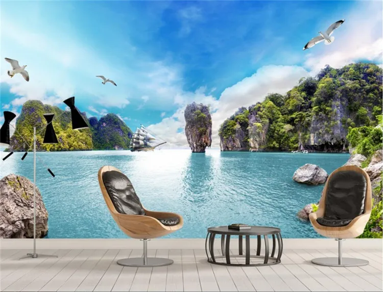 Papel де parede пользовательские фото обои 3D настенная Красивая морская ТВ фон