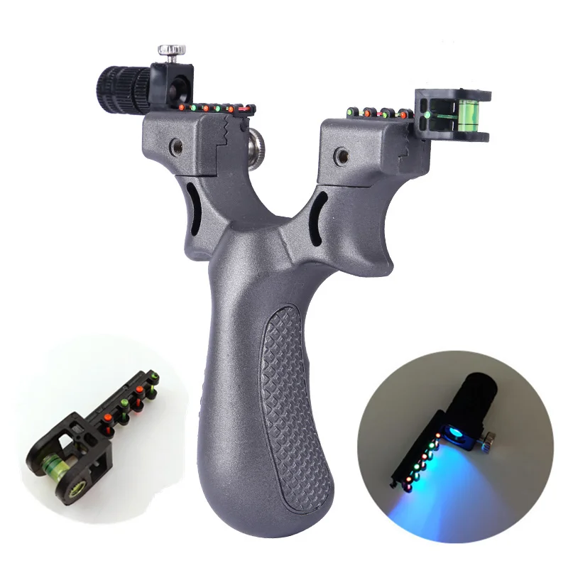  Powerful Outerdoor Hunting Slingshot With Rubber Band Leather Catapult Professional Tactical Plasti