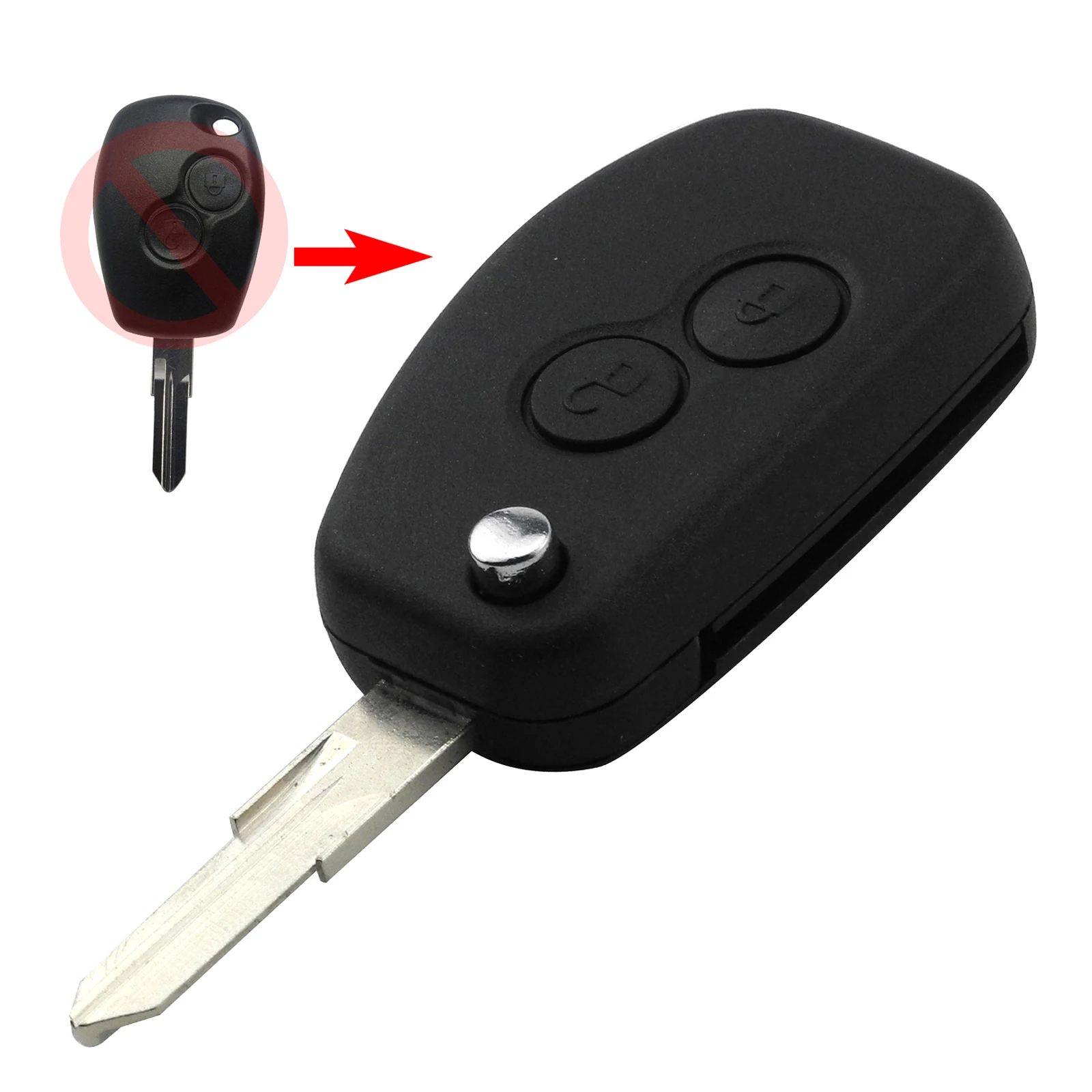 Keyforkess 10pcs 2 Pulsante di Vibrazione A Distanza Chiave Borsette per Per Renault Megane Modus Espace Laguna Duster DACIA Logan Sandero clio Fob -