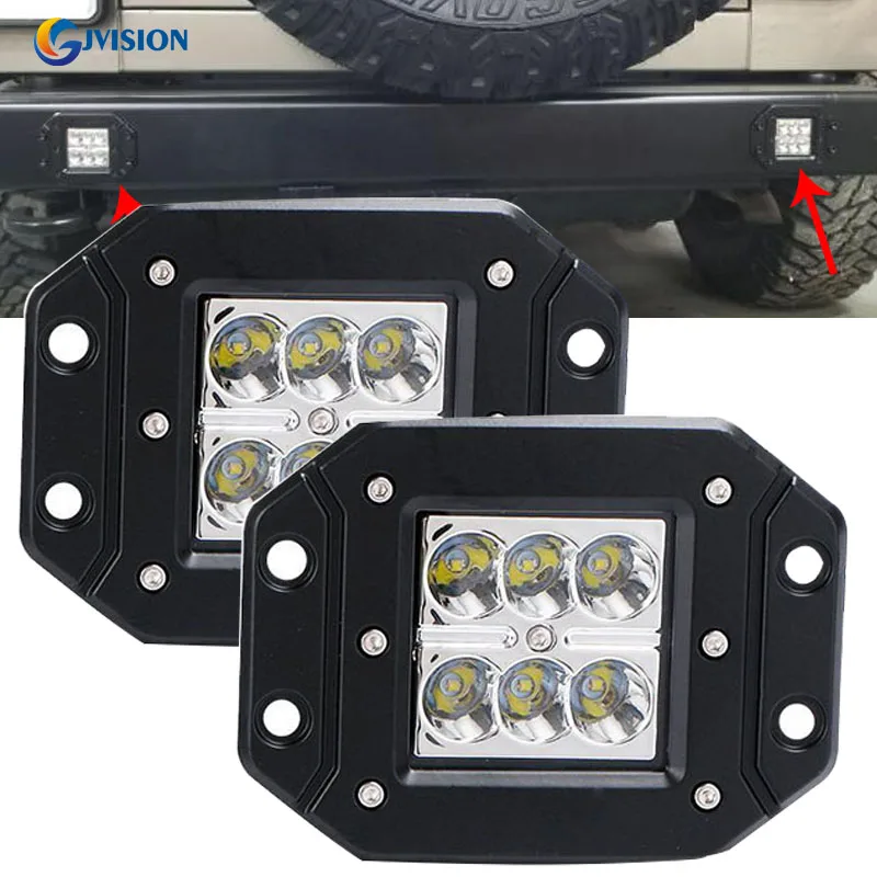 

12V 24V 6LED White 18W Car 4X4 4WD Off-Road Working Lights Spot/Flood Light for Jeep Truck SUV ATV LED Work light