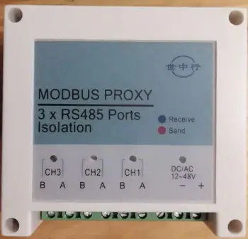 

3 port MODBUS (RS485) hub / host agent / multiple host / slave communication