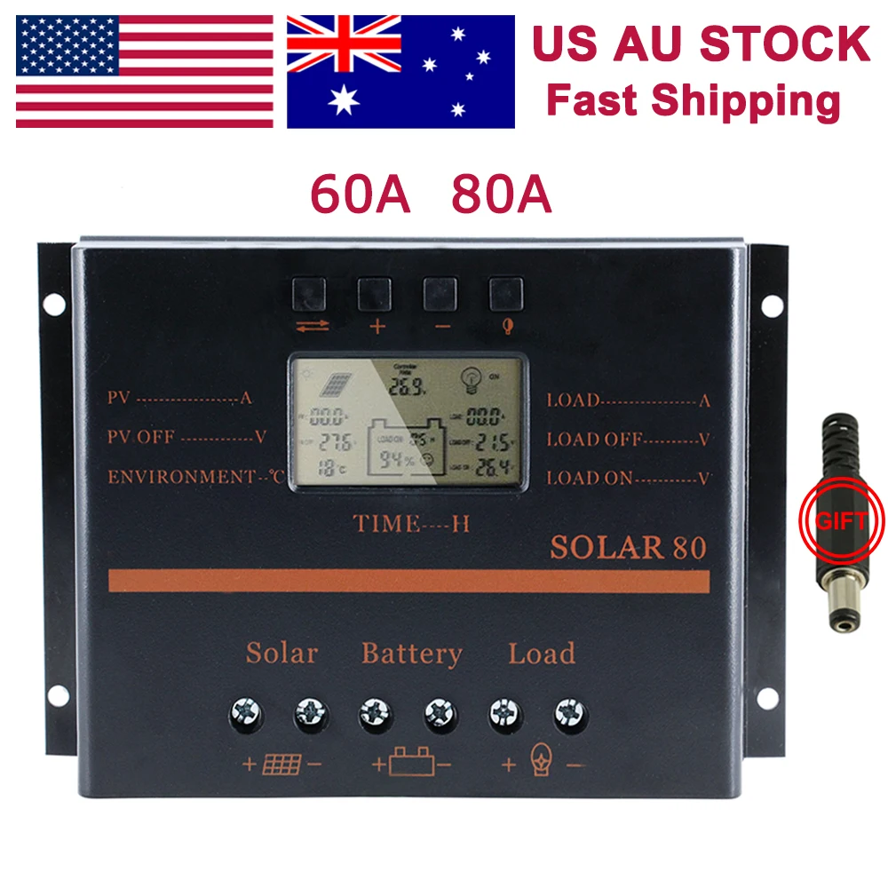 

60A USB solar controller carregador solar Intelligent PWM Charging Mode light timer control 60A for led light Solar controller