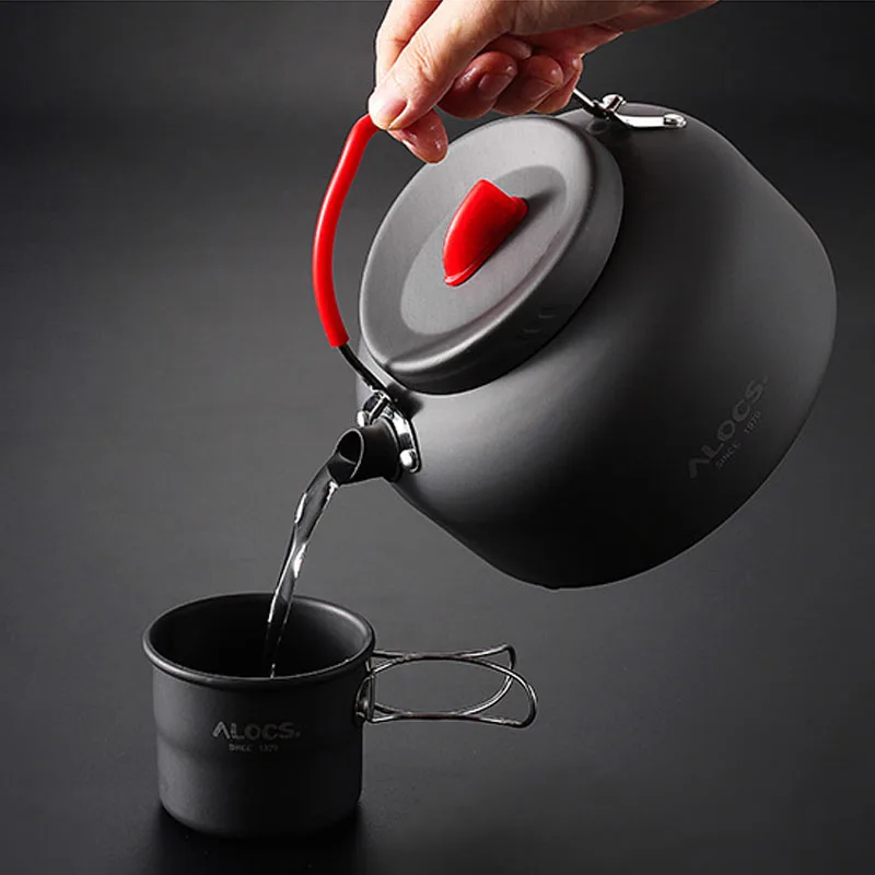 Al aire libre hervidor de agua Camping Picnic agua tetera café 1.4l de aluminio conveniente de la protección del medio ambiente Al aire libre hervidor de agua Camping Picnic agua tetera café 1.4l de aluminio conveniente de la protección del medio ambiente