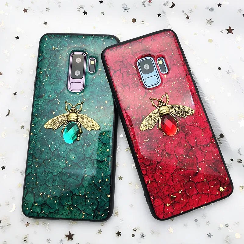 

Gold Foil Bling Bee Case For Samsung Galaxy A10 A20 A30 A40 A50 A60 A70 M10 M20 M30 J4 J6 A6 2018 Note8 9 S8 S9 S10 lite Plus