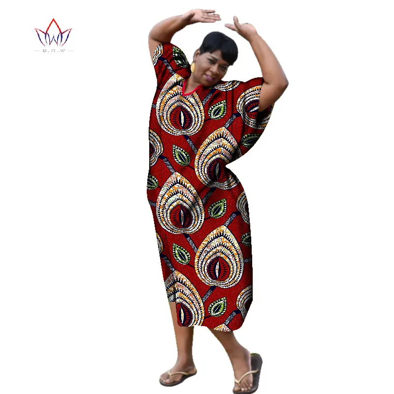 Платье женское длинное повседневное с принтом в виде Дашики 6XL BRW WY1825|african dresses for