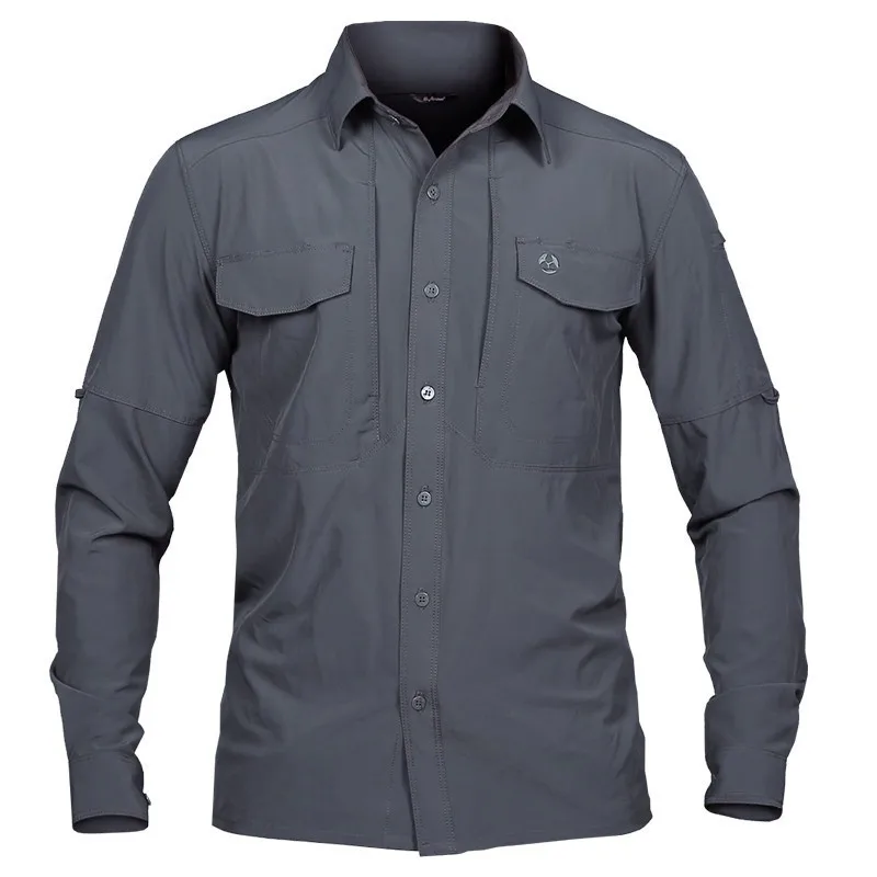 Мужская многокарманная быстросохнущая тактическая рубашка с длинными рукавами для активного отдыха в Военном Стиле, дышащая быстросохнущая рубашка для поклонников армии - Цвет: 2