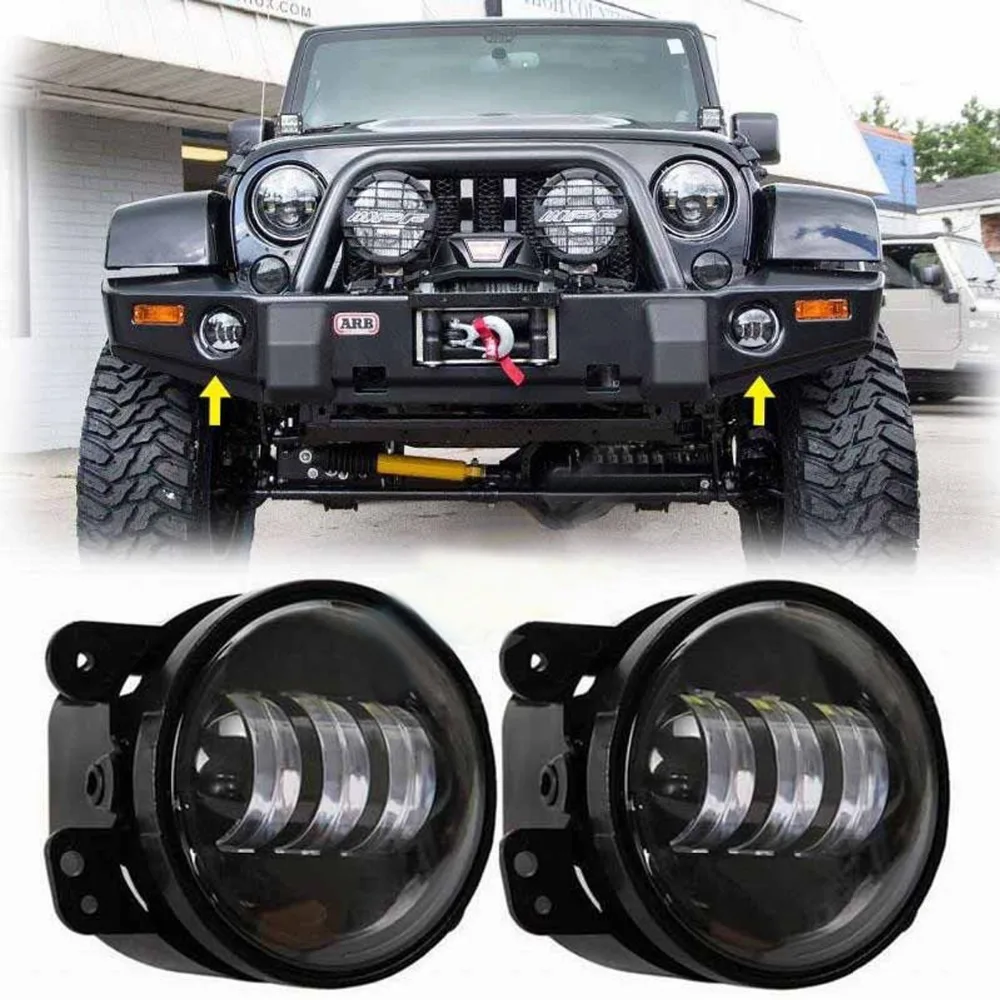 2x DOT " светодиодные противотуманные фары для внедорожника Jeep Wrangler Dodge Chrysler передний бампер лампы для лодки