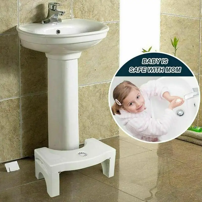 

Multifunctional Bathroom Anti Constipation For Kids Non-slip Foldable Plastic Footstool Squatting Stool Toilet Footrest Stool