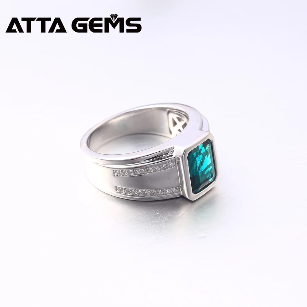 Кольца из стерлингового серебра с зеленым изумрудом мужские обручальные кольца с изумрудом мужские дизайнерские кольца с изумрудом высокое качество