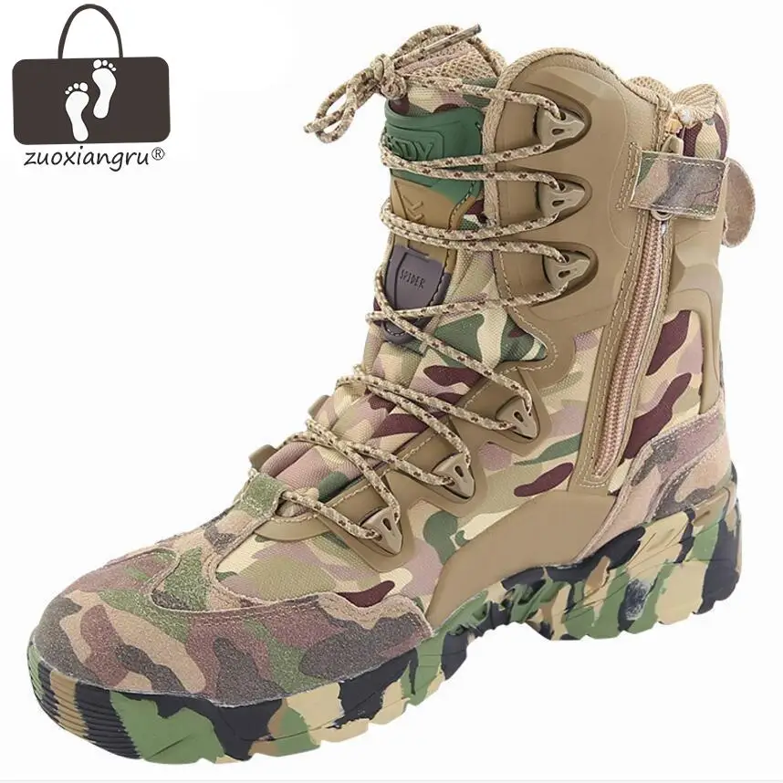

High Ankle Men's Desert Camouflage Military Tactical Boots Men Outdoor Combat Army Boots Botas Militares Sapatos Masculino